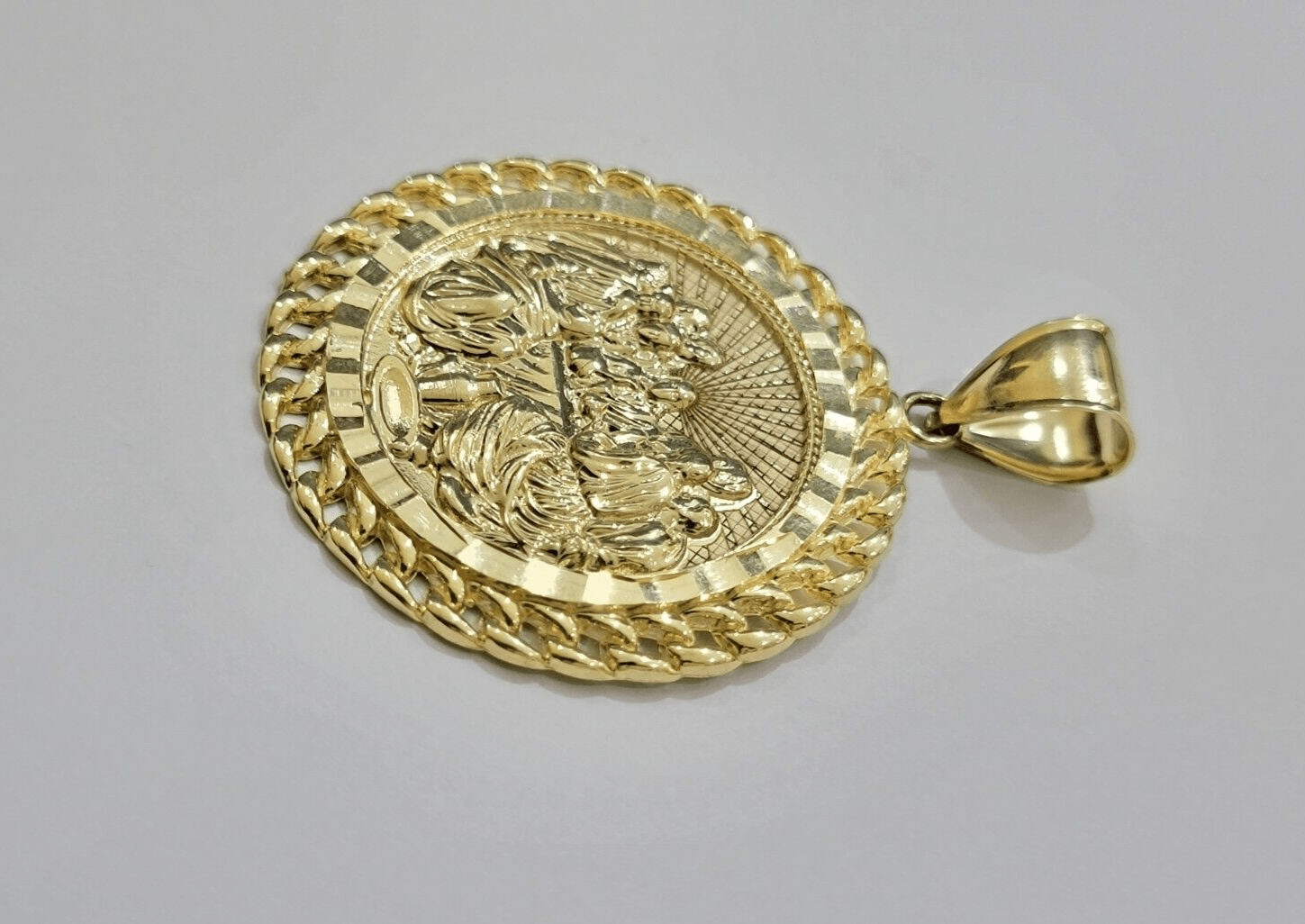 Real 10kt Last Supper Charm Pendant 10k Yellow Gold Chain Necklace 2 Inches SALE - GoldenlinQ